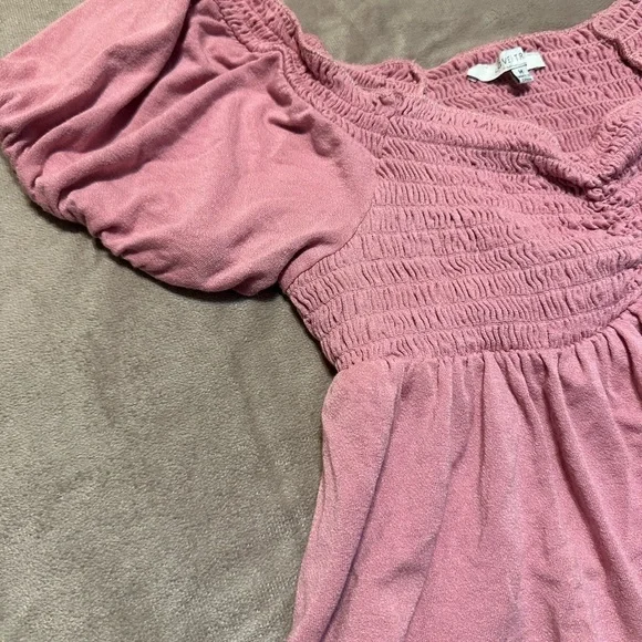 Love Tree Dusty Rose Smocked Blouse - Picture 4 of 5